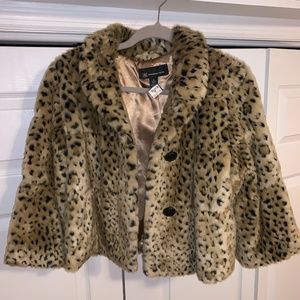 Fuax Fur Cheetah Print Coat